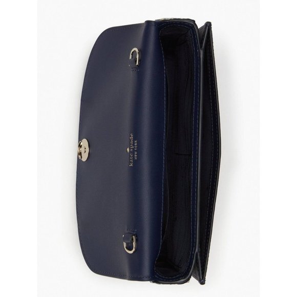 New Kate Spade Kristi Shoreside Floral Print Flap Crossbody Blue Multicolor - Picture 5 of 5